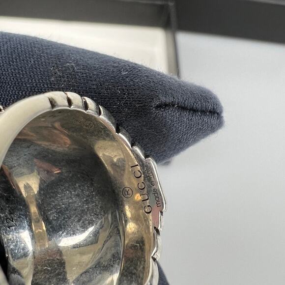 NIB Gucci Garden GG Malachite Ring in Silver Size 12 - Picture 11 of 14